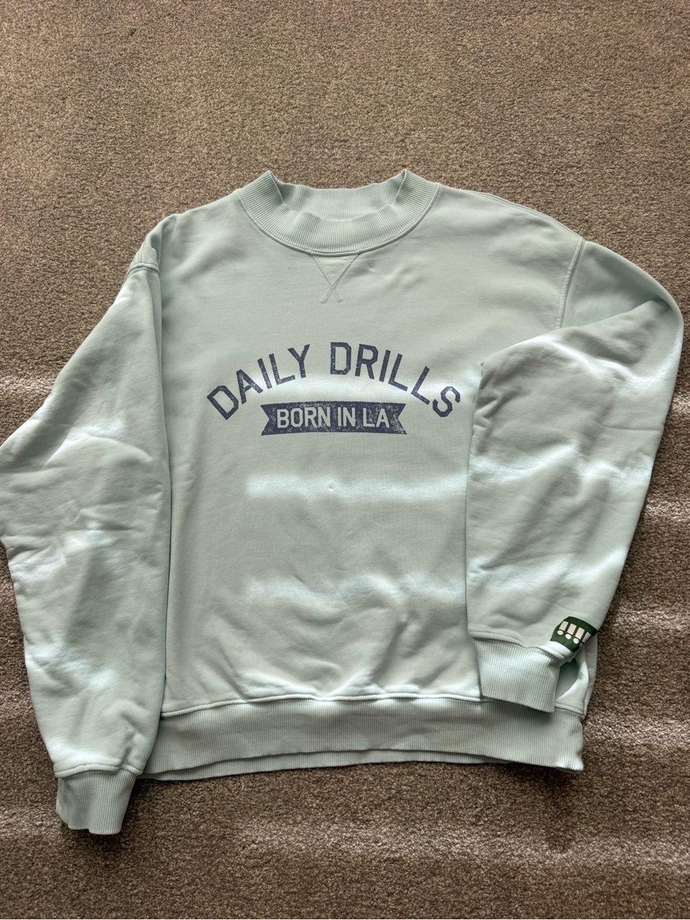Daily Drills Light Mint Crewneck Sweatshirt with Navy Graphic